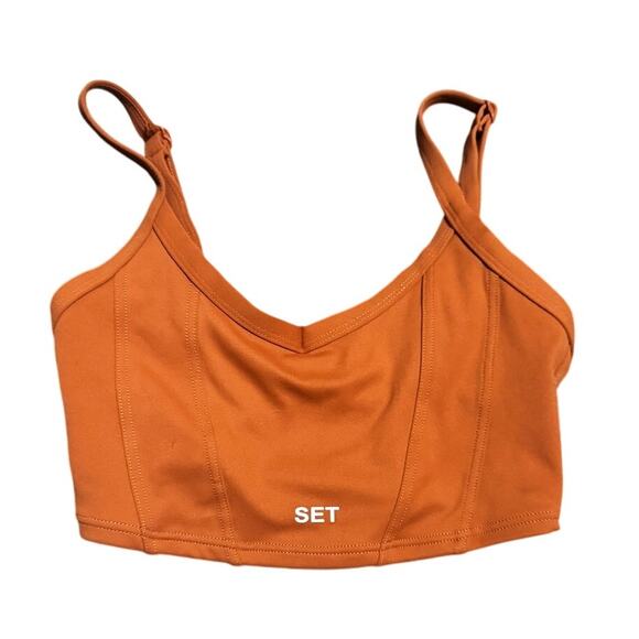 SET ACTIVE Luxform® V-Neck Bra – XS – Rust/Clay Orange - Picture 2 of 4